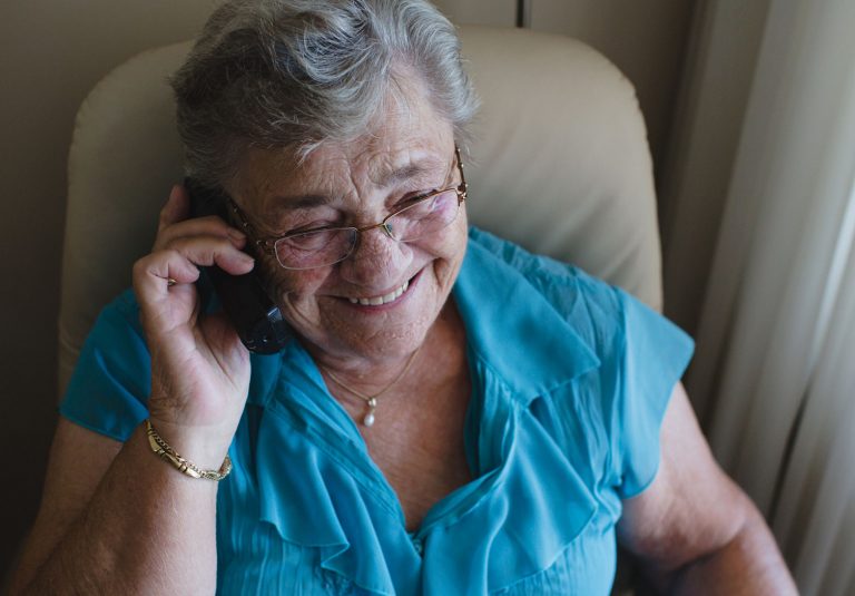 senior lady on the phone contingency planning