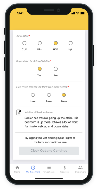 Helper Bees mobile form