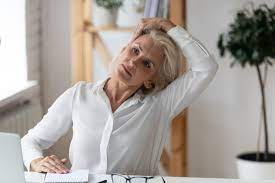Woman streching her head